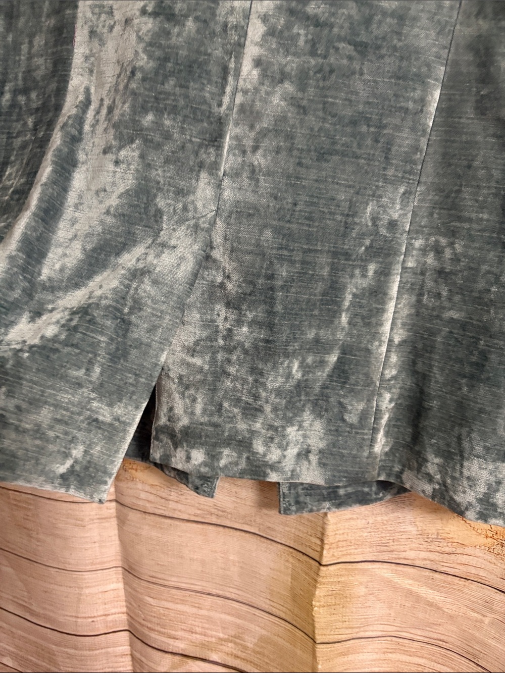 Free People Crushed Velvet Blazer in Washed Gray-Blue/Green - Picture 8 of 9